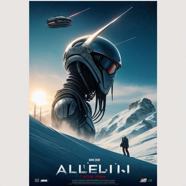 (4/5)
Prompt: movieposter of an movie about a alien is specialist in to ski. #aiart #AIArtwork  #aiartcommunity  #AiArtSociety  #AIcommunity  #leonardoai  #MoviePoster #Alien #ski <a href="/LeonardoAi_/">Leonardo.Ai</a>