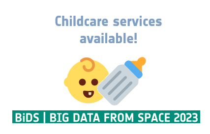 The deadline to register to bigdatafromspace2023.org is approaching (🗓️23 October). 

We would like to remind you that #BiDS23 will provide professional childcare in the congress centre 👶🍼
This free of charge service, still has spots available!

🔗 bigdatafromspace2023.org/registration