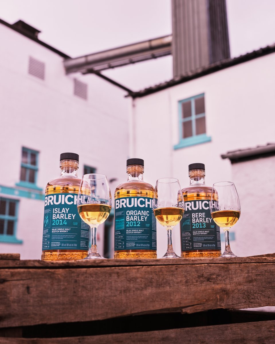 Bruichladdich's tweet photo. Profoundly unique whisky. Unpeated, barley-forward, richly textured, intensely flavoured, time-stamped, place-stamped single malt.
Times three.
#IslayWhisky #NewWhisky #IslayBarley #OrganicWhisky #BereBarley #WhiskyIsAgriculture #Bruichladdich https://t.co/BIbDI3NUEf