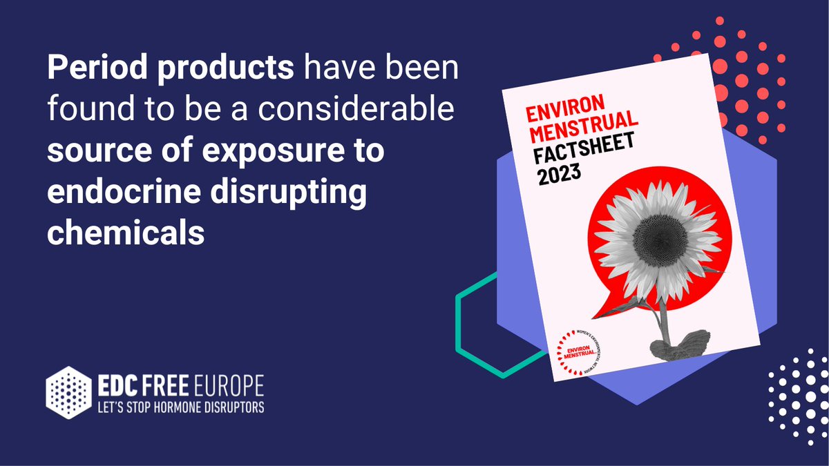 ❌ Period products can be a considerable source of exposure to known and suspected #EndocrineDisruptors, such as phthalates, bisphenols and parabens.

📢 Read more on why it's important to push for an #EnvironmenstrualWeek 👉 bit.ly/3M7RdKa