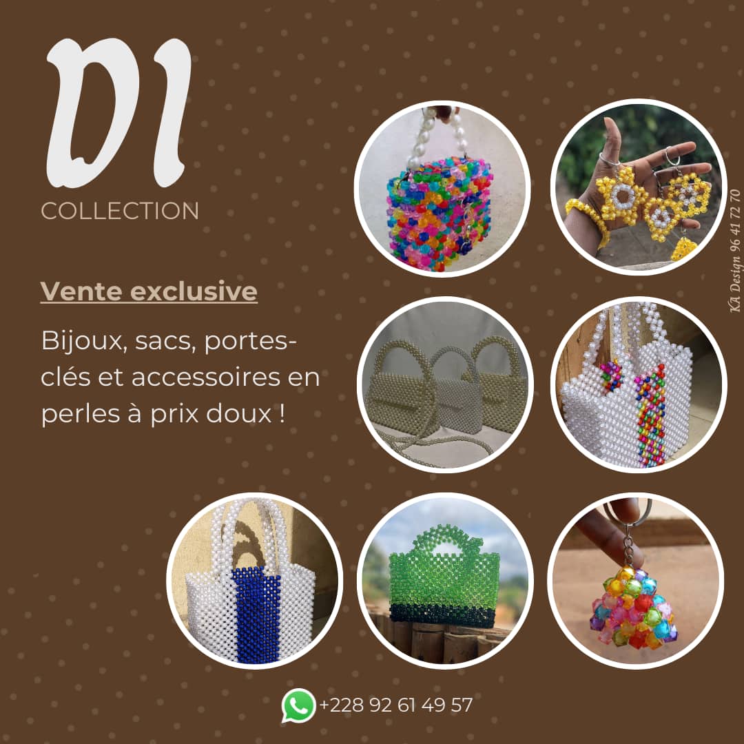 Ahan le mois du consommer local🥰. Di-Collection vous offre tous ses articles en perles à un prix très réduit 🙂. Pour toutes commandes contactez le 92614957.