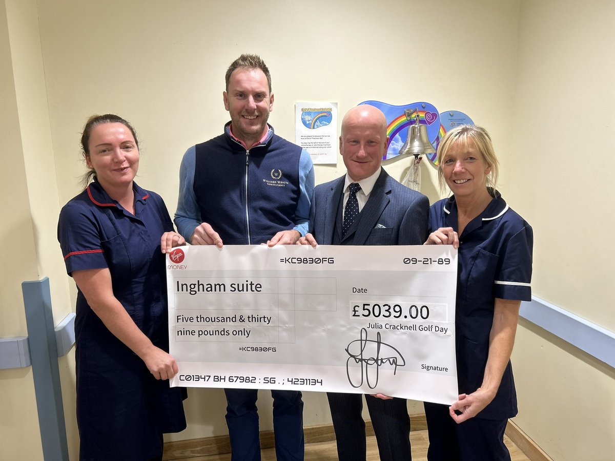 Presenting the team <a href="/ULH_Charity/">United Lincolnshire Hospitals Charity 💙</a> and <a href="/InghamSuite/">Oncology Ingham Suite</a> with a cheque £5039 from the recent golf day <a href="/Marketrasengc/">Market Rasen Golf Club</a> great support from <a href="/Samrobinsongolf/">Sam Robinson</a> <a href="/gary_burr/">Gary Burr ❤️</a> with helping organise the day. #charity #golfday  #givingback