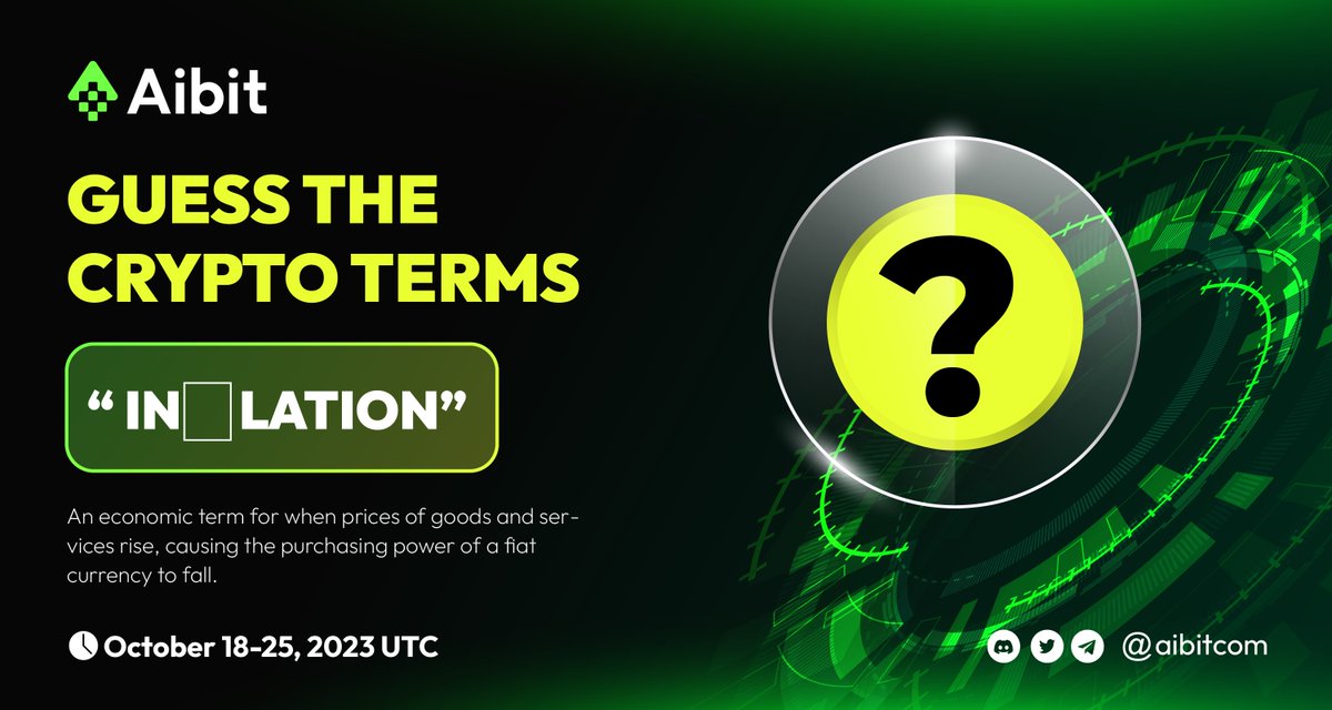 Aibit (@aibitexchange) on Twitter photo 🔥 Participate in the #Aibit "Guess The Crypto Terms Campaign" happening right now on <a href="/taskonxyz/">TaskOn | Ultimate Web3 Community Growth Platform</a>!
⏰October 18-25, 2023 | 11:00 UTC
🎁 5 USDT per Winner
📌Rules:
1️⃣Like, RT, and Tag 3 Friends
2️⃣START EARNING🤑: taskon.xyz/campaign/detai…
#Giveaway
#Airdrops 🔥 Participate in the #Aibit "Guess The Crypto Terms Campaign" happening right now on <a href="/taskonxyz/">TaskOn | Ultimate Web3 Community Growth Platform</a>!
⏰October 18-25, 2023 | 11:00 UTC
🎁 5 USDT per Winner
📌Rules:
1️⃣Like, RT, and Tag 3 Friends
2️⃣START EARNING🤑: taskon.xyz/campaign/detai…
#Giveaway
#Airdrops
