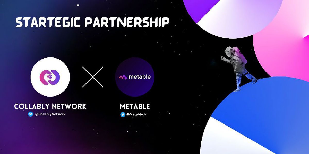 🌐 Exciting Partnership Announcement! 🤝 🤝 We're thrilled to announce our collaboration with @Metable_in. 👀 Metable Metaverse: Revolutionizing education and the metaverse. 90% revenue share for teachers, immersive VR learning, and blockchain-secured skills. #CollbalyNetwork