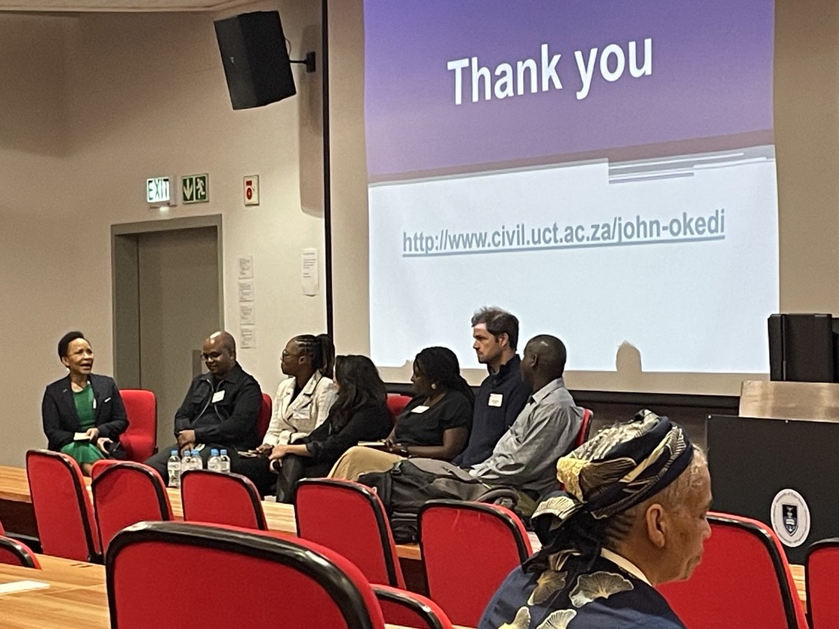 LindaGailBekker's tweet image. Wonderful panel of “emerging” researchers - examining how #UCT impacts our societies, communities, policy through research. All of these young people are way ahead on their trajectories and incredibly impactful in multiple ways from water, environment, health to law@UCT_news⁩