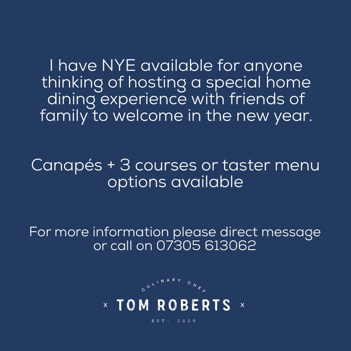 NYE available for booking!

#privatechef #chef #manchester #dinnerparty #NYE #privatedining #newyear
