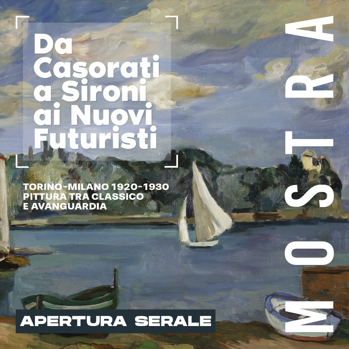 In occasione della mostra DA CASORATI A SIRONI AI NUOVI FUTURISTI il Museo Accorsi-Ometto resta aperto tutti i giovedì fino alle 20
Alle 18.30 visita guidata alla mostra al costo di 6 euro oltre al biglietto di ingresso.
Vi aspettiamo! 
#dacasoratiasironi
