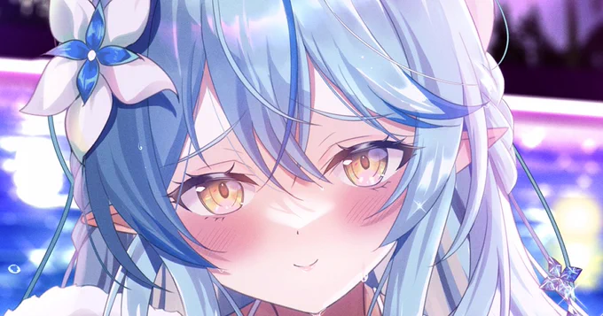 ホロナイトプール2日め!ラミィちゃん 全身はツリーにて #LamyArt