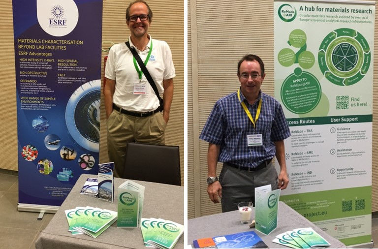 RemadeatARI's tweet photo. 📍 This week, we are present at #MATSUS23 @nanoGe_Conf. Please visit our booth, meet @QuantumCat_ and 𝐆𝐚𝐫𝐲 𝐀𝐝𝐦𝐚𝐧𝐬 @esrfsynchrotron and learn more on how #ResearchInfrastructures can support the development of #RecyclableMaterials. ♻ #CircularEconomy #sustainability https://t.co/1lEA5xT6Pz