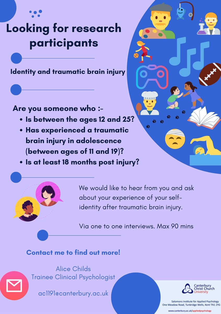 anchorpoint_abi's tweet photo. If you are a young person who experienced a Traumatic Brain Injury between the ages of 10-19 we’d love to interview you about your experiences and how you have understood your own identity. £10 voucher available for each participant. Please contact Alice on the email below. https://t.co/ssUNxeMNLo