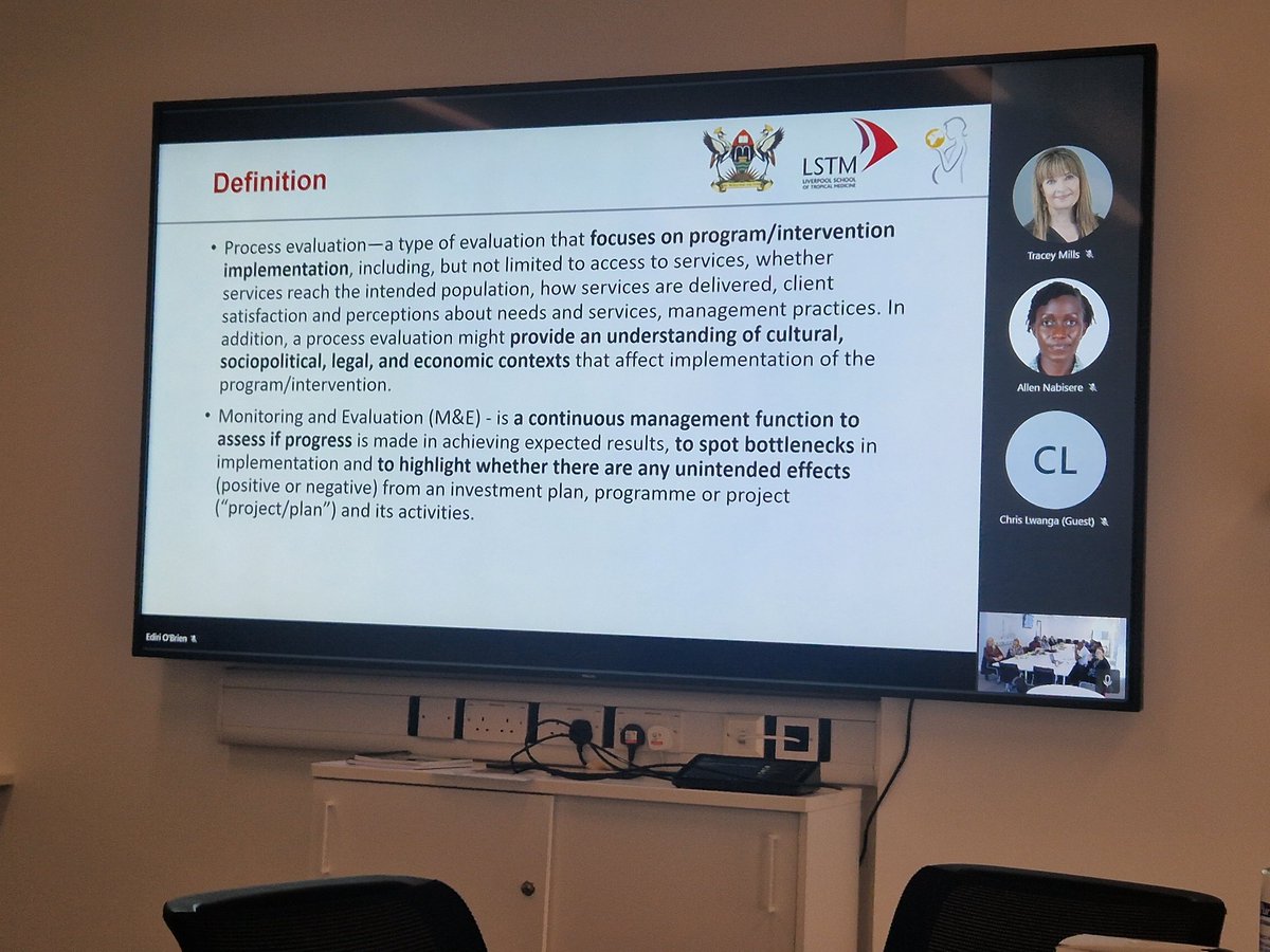 ActisValentina's tweet photo. Excited to present initial thoughts and plan for #processevaluation of #PANDAtrial in Tanzania 🇹🇿 and learn from our colleagues in #Uganda 🇺🇬 and #Kenya 🇰🇪
#PhD @NIHRglobal @LSTMnews @traceymills18 https://t.co/8DmkDHNIgo