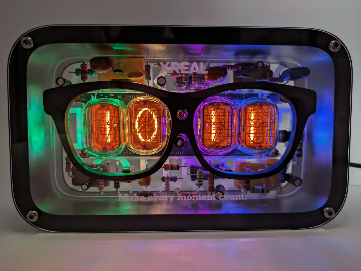 NookGaming.com | JRPGs, Visual Novels and More💕 (@nooksite) on Twitter photo 🕶️During the #XREALMovingCinema event
@XREAL_GLOBAL revealed about their AR glasses coming to the UK, they #gifted us a *really* cool clock👀
 ⏰I need to find a place to display it where the cats won't get at it now 🕶️During the #XREALMovingCinema event
@XREAL_GLOBAL revealed about their AR glasses coming to the UK, they #gifted us a *really* cool clock👀
 ⏰I need to find a place to display it where the cats won't get at it now