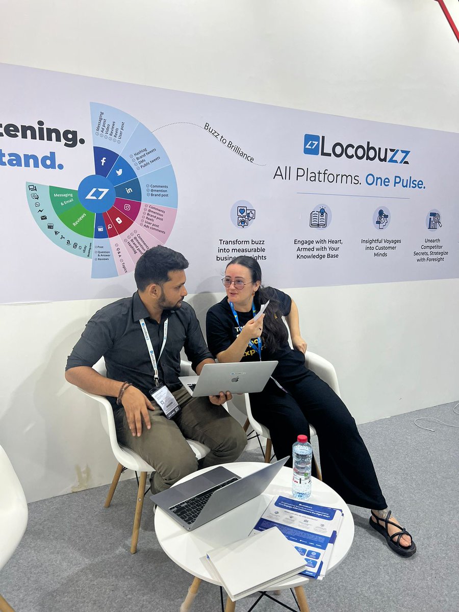 LocoBuzzIndia's tweet image. Marketing Mania 2023 is in full swing, and we're having a blast! 🚀

 Here's a glimpse of what's been buzzing at our booth H4-A05!

 #Locobuzz #MarketingMania #GitexGlobal #event
