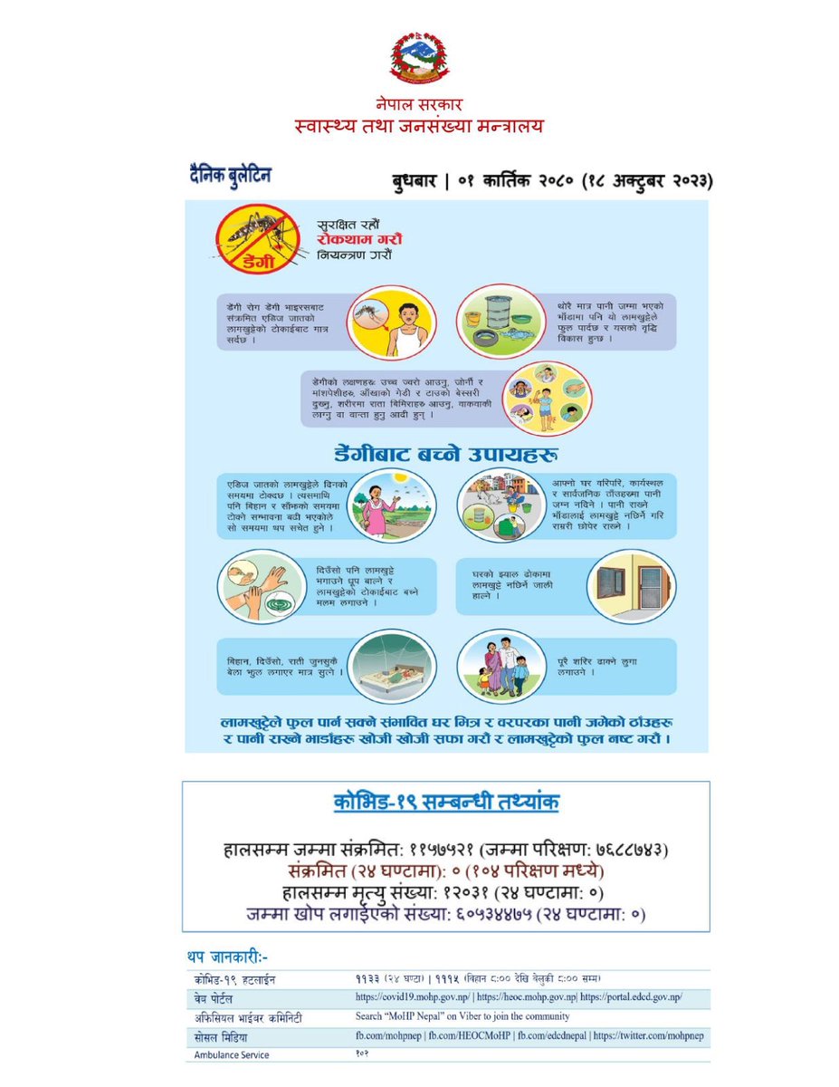 Daily Bulletin_18-10-2023_on Health Sector Response (In the Nepali Language)