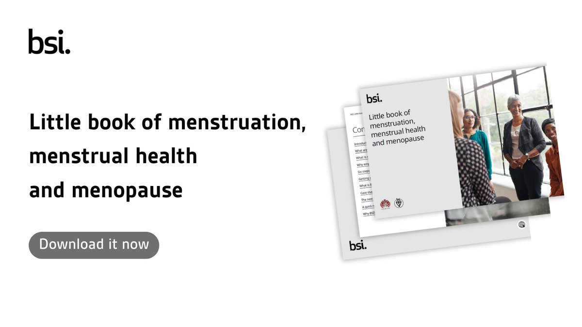 BSI has launched the little book of #menstruation, #menstrualhealth and #menopause to mark #WorldMenopauseDay. Authored by <a href="/alicesmellie/">alice smellie</a>, it offers simple changes #SMEs can make to become more menopause and menstrual health-friendly. Download it: bit.ly/3S6SCVr