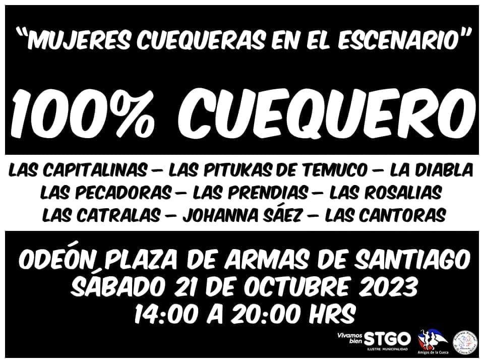 CuecaAnacuchi's tweet photo. @FMConquistador se viene una gran fiesta en plaza de armas de Santiago, sabado 21 de octubre desde las 14 hrs las mejores exponentes femeninas de la cueca chilena. https://t.co/yRQ7H8CbAK