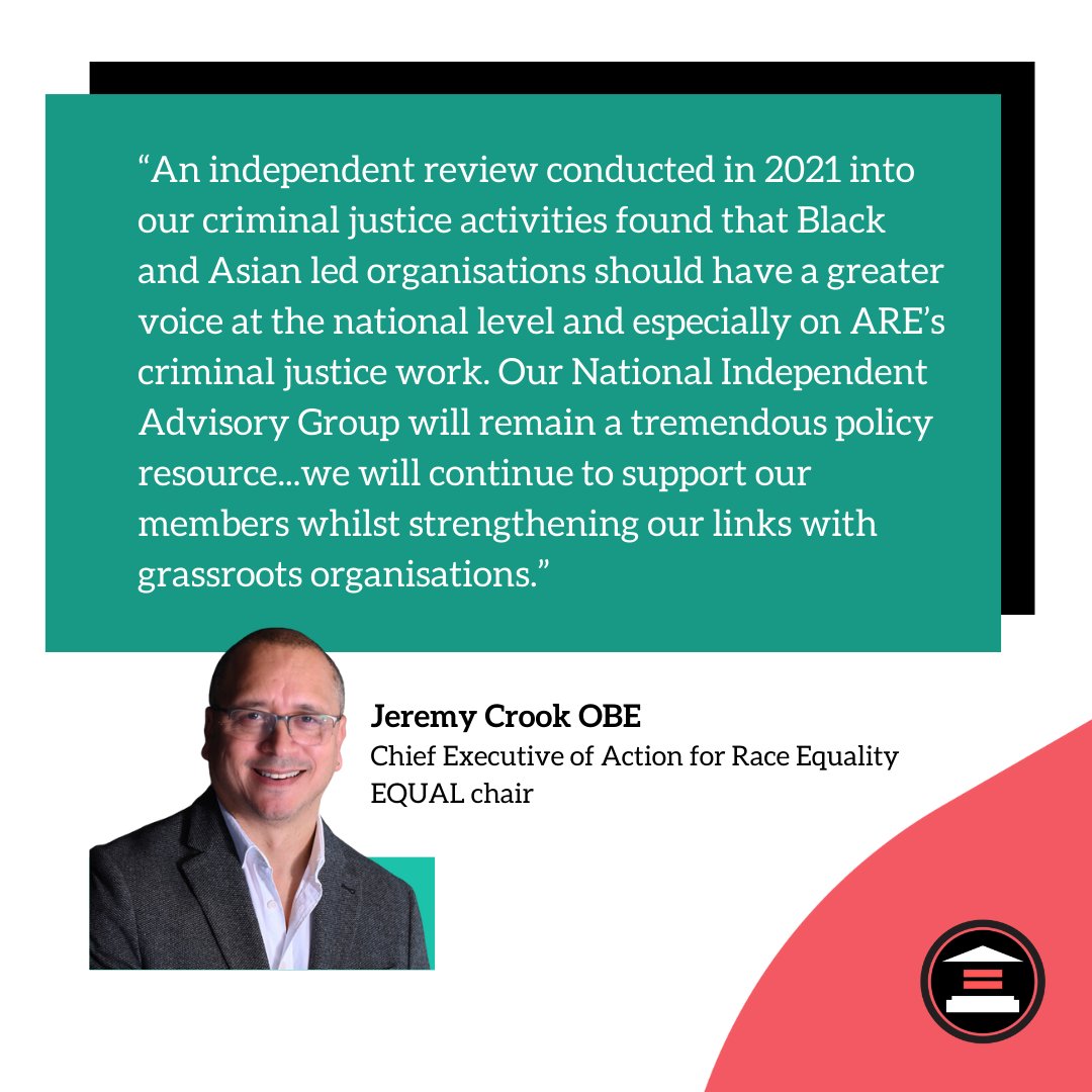Action for Race Equality (@aretweets_) on Twitter photo <a href="/EQUAL_CJS/">EQUAL</a> Our Chief Executive explains why we've made the move, and our renewed emphasis on supporting more Black, Asian & Minority-led grassroots organisations carry out their work tackling racism in the #criminaljusticesystem.
Discover our new CJS pages: actionforraceequality.org.uk/criminal-justi… <a href="/EQUAL_CJS/">EQUAL</a> Our Chief Executive explains why we've made the move, and our renewed emphasis on supporting more Black, Asian & Minority-led grassroots organisations carry out their work tackling racism in the #criminaljusticesystem.
Discover our new CJS pages: actionforraceequality.org.uk/criminal-justi…
