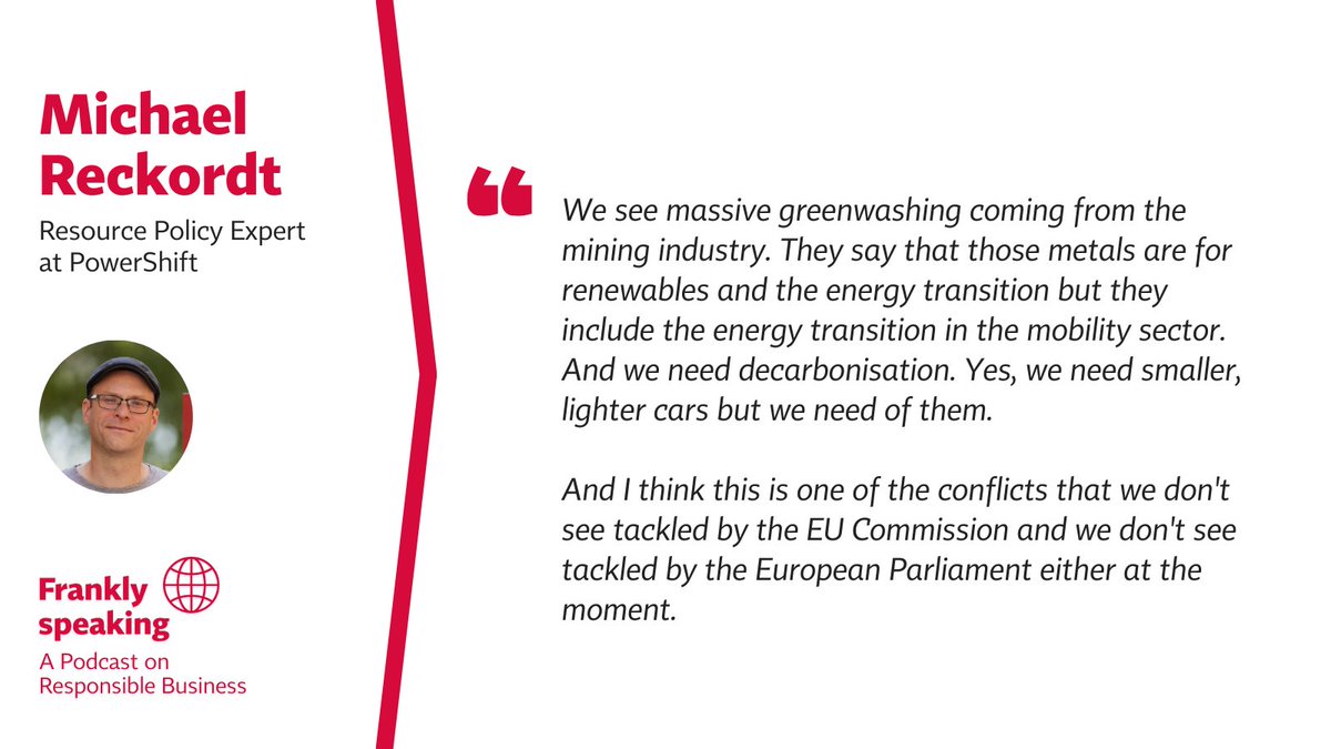 Responsible Companies | Frank Bold (@purposeofcorp) on Twitter photo 💡 Is the projected growth in #RawMaterials use truly essential or ultimately unsustainable?
In this #FranklySpeaking episode, <a href="/richardhowitt/">Richard Howitt</a> & <a href="/MichaelReckordt/">Michael Reckordt</a> explore why this legislation is needed and its implications for all businesses reliant on raw materials.
🧵 💡 Is the projected growth in #RawMaterials use truly essential or ultimately unsustainable?
In this #FranklySpeaking episode, <a href="/richardhowitt/">Richard Howitt</a> & <a href="/MichaelReckordt/">Michael Reckordt</a> explore why this legislation is needed and its implications for all businesses reliant on raw materials.
🧵