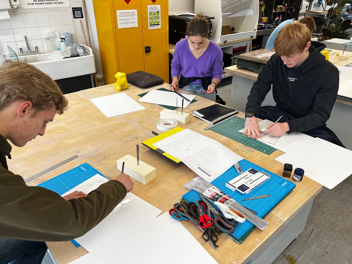 AmpCollSTEM's tweet photo. @AmpleforthColl Design and Technology A-level students concentrating hard at Northumbria University Design for Industry modelling workshop. https://t.co/7xvCdaH14w