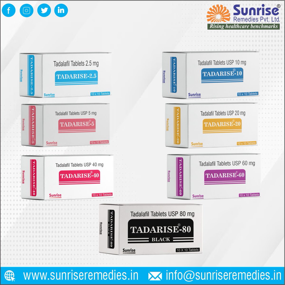 sunriserem's tweet photo. #Tadarise Generic Tadalafil Most Popular Products From Sunrise Remedies Pvt. Ltd.
Read More: https://t.co/auXRxctJdb
#Tadalafil #Dapoxetine #Vardenafil #Avanafil #Udenafil #Sildenafil #EDProducts #PEProducts #PharmaceuticalCompany #Formulation #PharmaManufacturing #Sunrise https://t.co/AT6qR501z8