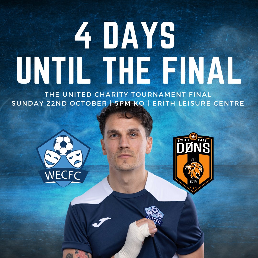 West End Charity Football Club (@wecfc1) on Twitter photo Can you help us?
We need your support!
π <a href="/TheUCL_/">The Voltra Sports United Charity League</a> Final
π <a href="/sedonsfc/">*MIGHTY SE DΓNS *</a>
π
Sunday 22nd October
β 5pm KO
ποΈ Erith Leisure Centre
ποΈ Free Entry, Donations welcome on the door!
All profits made will be split between <a href="/ActingforOthers/">Acting for Others</a> and SE Dons charity of choice. Can you help us?
We need your support!
π <a href="/TheUCL_/">The Voltra Sports United Charity League</a> Final
π <a href="/sedonsfc/">*MIGHTY SE DΓNS *</a>
π
Sunday 22nd October
β 5pm KO
ποΈ Erith Leisure Centre
ποΈ Free Entry, Donations welcome on the door!
All profits made will be split between <a href="/ActingforOthers/">Acting for Others</a> and SE Dons charity of choice.