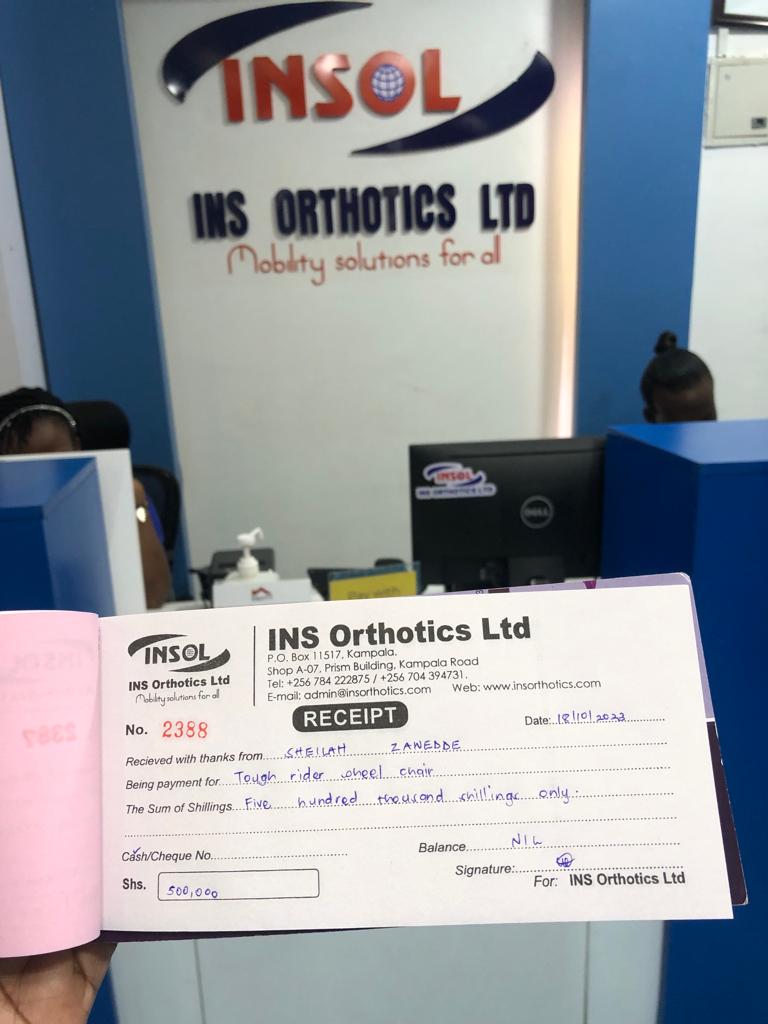 GabrielBuule's tweet photo. Few days ago I stressed  you to raise money for a wheelchair to benefit  a special abled young woman in Nakuwadde. You raised more than enough and we paid for the chair and the girls mother got the extra cash. We thank @Insorthotics for the support. We made together ❤️ https://t.co/sDDLuEZfaQ