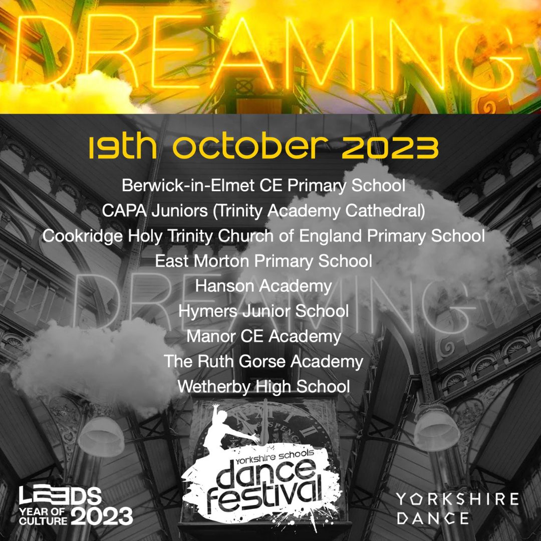 Well done to all the amazing schools & dancers that are taking part in the Yorkshire Schools Dance Festival at the Carriageworks today & tomorrow! They will be part of 2 full days of dance experiences leading to a sharing of each group's response to the 2023 theme, 'Dreaming'.