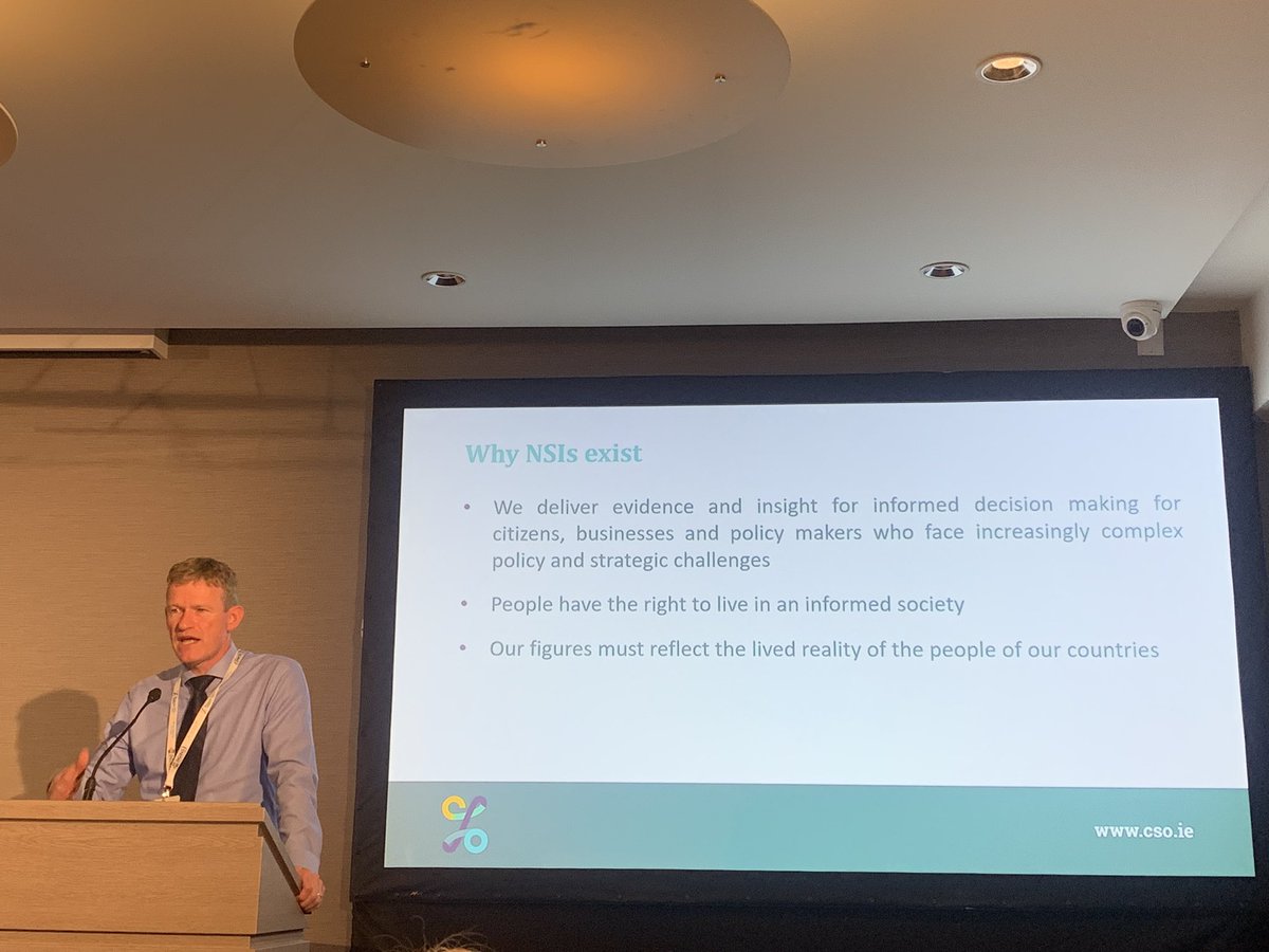 DVorgrimler's tweet photo. „Why NSIs exist? People have the right to live in an informed society“ Great speech by Padraig Dalton, the general director of @CSOIreland 👇#DGINS @destatis https://t.co/Fb083eslqb
