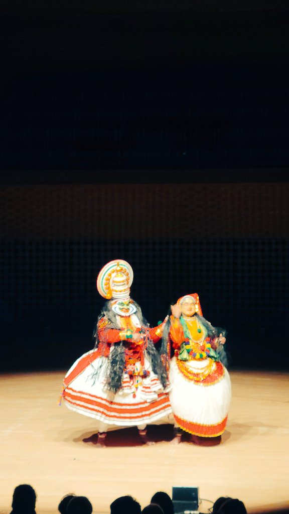Precise movements of Kathakali in a blurry photo. #namastefrance