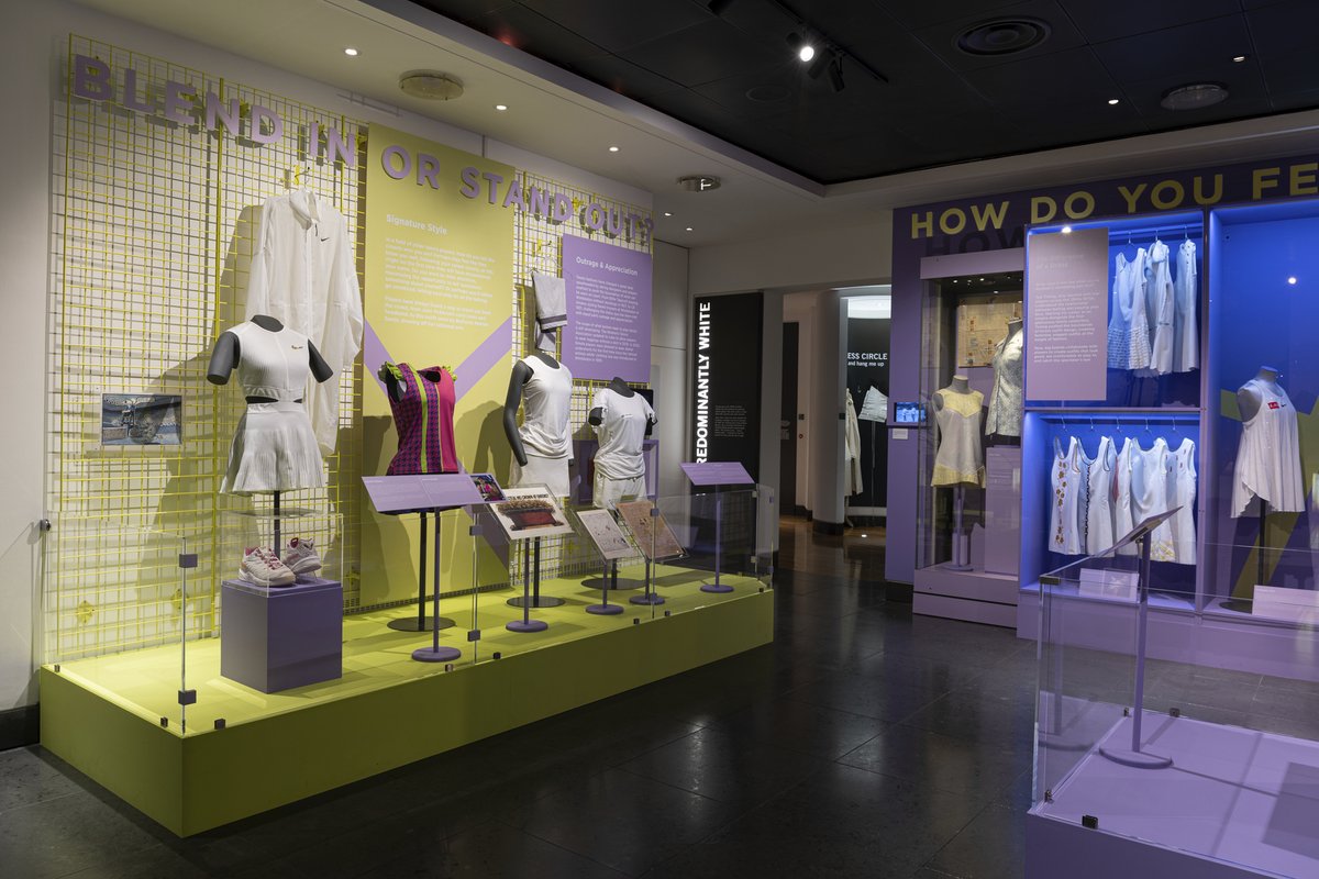 Express Yourself is our largest exhibition ever. With half term approaching it’s a great time to visit!  For those further away #FashionFocus on our channels will bring fashion moments directly to you.
#TennisFashion #TennisHistory #Wimbledon #BTS #SeeOurCollection