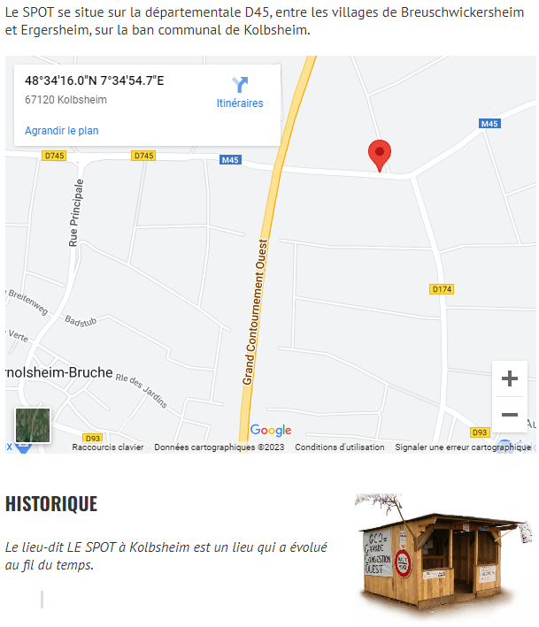 gcononmerci's tweet photo. Où se trouve le SPOT à #Kolbsheim ?
📌 https://t.co/AQbXi56Jf4
Le long de la RD45 (M45), à 1 km de la sortie de Breuschwickersheim (en venant de Strasbourg), à qlqs mètres de l'intersection avec la RD174.
#GCOnonMerci
#NoMacadam
#MoratoireRoutes
#20ansToujoursLa https://t.co/A86HSvhInH