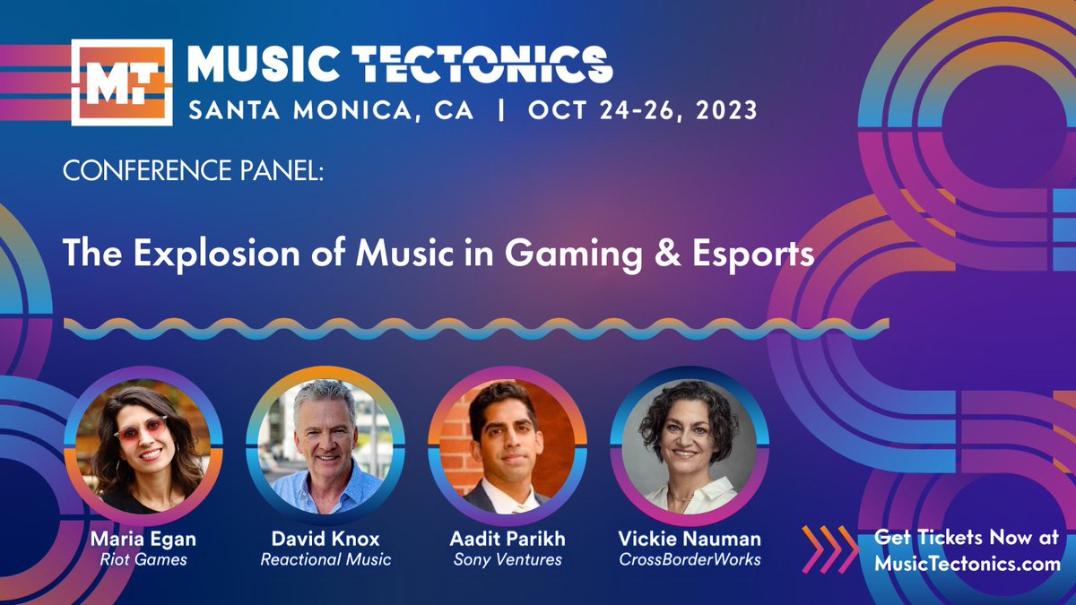 ReactionalMusic's tweet photo. Reactional’s David Knox is speaking at Music Tectonics on a panel with Maria Egan from Riot Games, Aadit Parikh from Sony Ventures and Vickie Nauman from CrossBorderWorks. 

You can use this code SEEYOUATMT to get 15% off your ticket at https://t.co/KpjC4TkNKH https://t.co/Hla4nGZRkW