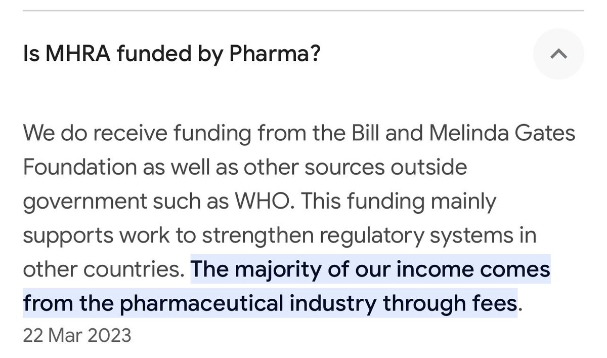 @LeeCraddock12 @wolsned @TheBHF Quick Q to #TheBHF

Who funds #MHRA?

⬇️

#BigPharma 
#BillGatesFoundation
#WHO
#WEF

So there you have it.
In plain sight. 
#Corruption

Yet 🤐 on the #VaccineSideEffects #VaccineDeaths #DiedSuddenly #ExcessDeaths 

#Agenda2030 #DepopulationAgenda 

whatdotheyknow.com/request/how_is…