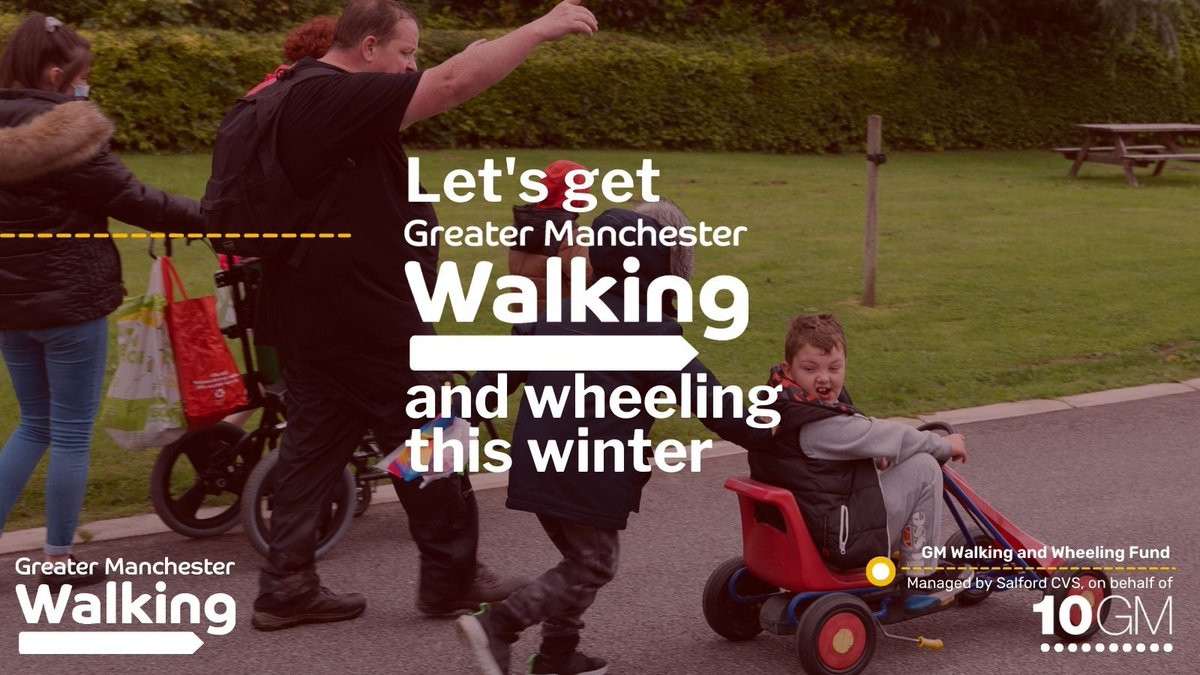 The first deadline for Greater Manchester-based VCSE sector organisations to apply for a small grant to help get more people walking & wheeling this winter is this Friday⌛ Find out more: lght.ly/1ih42kk #GMMoving