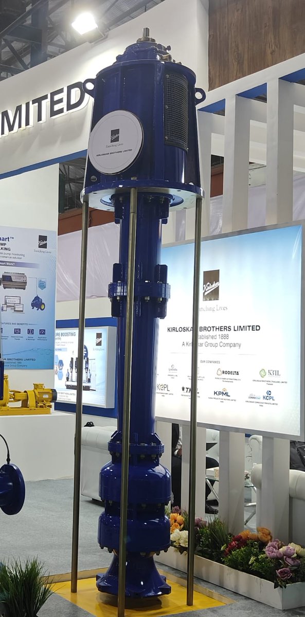 KBLPumps's tweet photo. Experience our top products at #IFAT2023, Mumbai, Day 2:
- Large Non-Clog Submersible Pumps
- Autoprime Pumpsets
- Vertical Turbine Pumps
- Solar Pumping System
Visit us at:
Booth number - G001
Hall number - 01
#KBL #IFATMumbai2023 #KBLPumps #KirloskarBrothersLimited https://t.co/rVX5zDtHsC