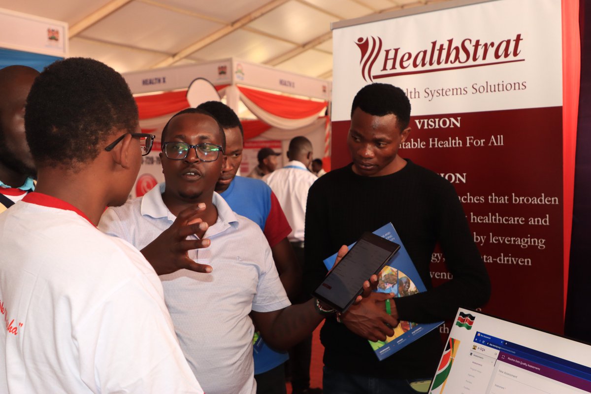 Health_Strat's tweet photo. Interacting with students from University of Kabianga (School of Health Sciences - Department of Nursing) at the UHC convention in Kericho. The students were keen to understand how digitization has enhanced monitoring and evaluation systems.
#UHCConference 
#AfyaNyumbani https://t.co/0Io584PWVp