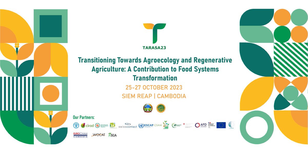#SaveTheDate | Don't miss the international workshop #TARASA23 on the contemporary challenges of #agroecological transition, particularly in the #Asia-#Pacific region. 🗓️ 24 - 27 October 2023 📍Siem Reap, #Cambodia 🇰🇭 More 👉 casiccambodia.net/tarasa