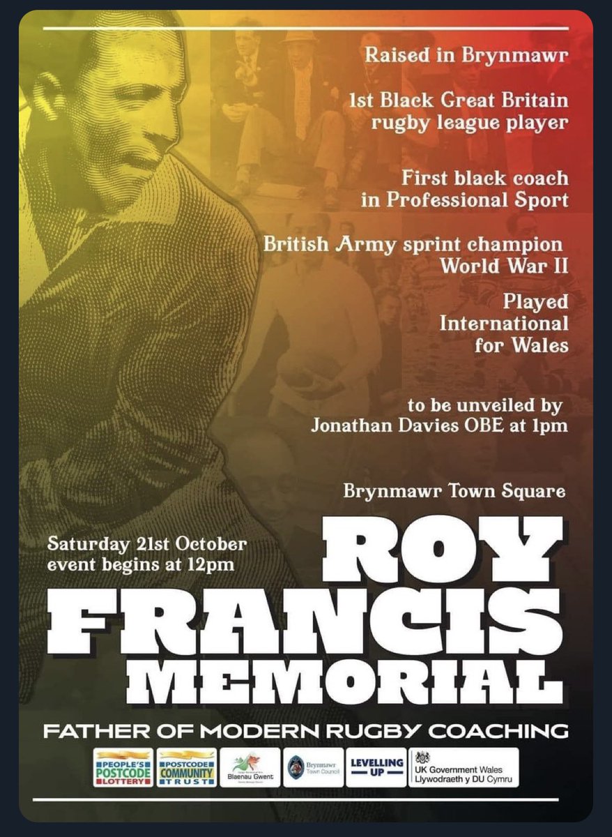 Cryptkeeper132's tweet photo. This Saturday at Brynmawr Town Square “Father of Modern Rugby Coaching”  unveiling by @JiffyRugby #ProperLegend  @MikeBubbins @LeeJarvis10 https://t.co/3eWmClH1fX