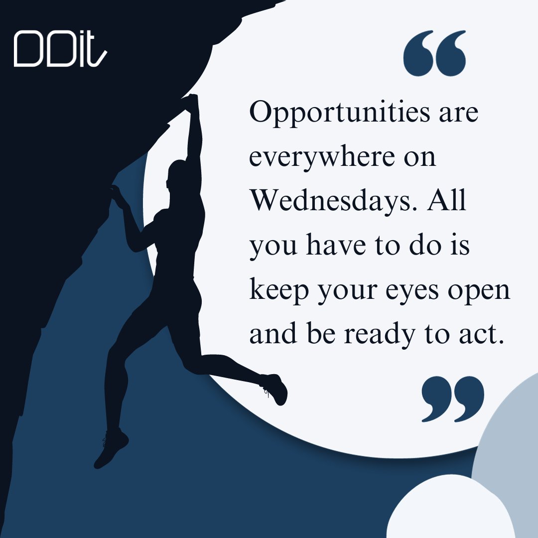 DDIT_Institute's tweet image. Midweek is your chance to recharge, refocus, and conquer. Embrace Wednesday's energy and make the most of today!
#DDIT #wednesdaymotivation #programmingquotes #coding #development