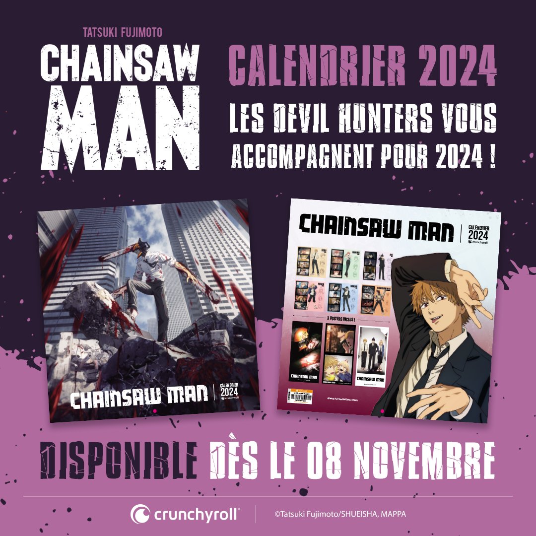 Après Spy x Family, c'est le calendrier Chainsaw Man 2024 que nous vous dévoilons aujourd'hui ! 📅

Alors pour 2024, plutôt Spy x Family ou plutôt Chainsaw Man ? 😉