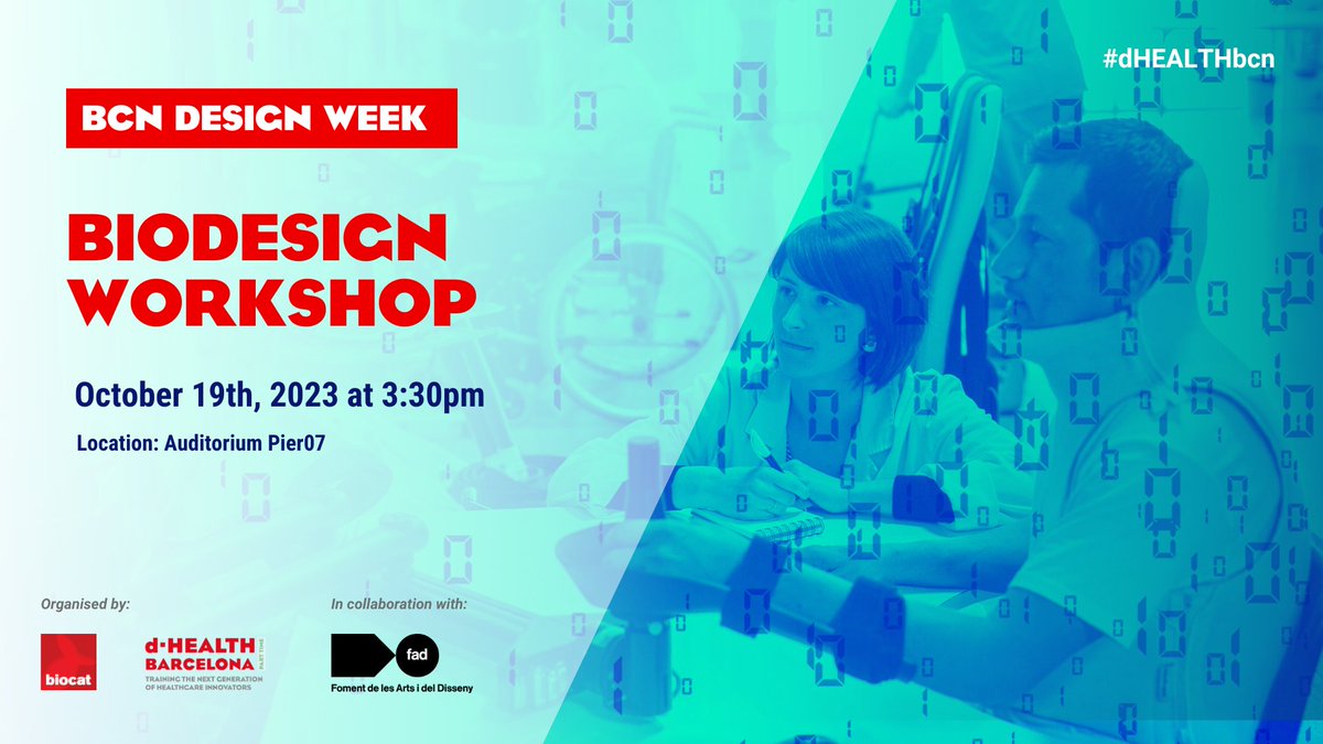 biocat_es's tweet image. ⏳ ¡Mañana! Quieres conocer de primera mano cómo funciona el ciclo de #innovación en el sector de la #salud❓

¡Ven al taller de #Biodiseño y conoce la metodología utilizada por los equipos de #dHEALTHBcn!

🗓️ 19/10, 15:30 h
📍@TechBarcelona
🔗 tuit.cat/0XscX

#BDW2023