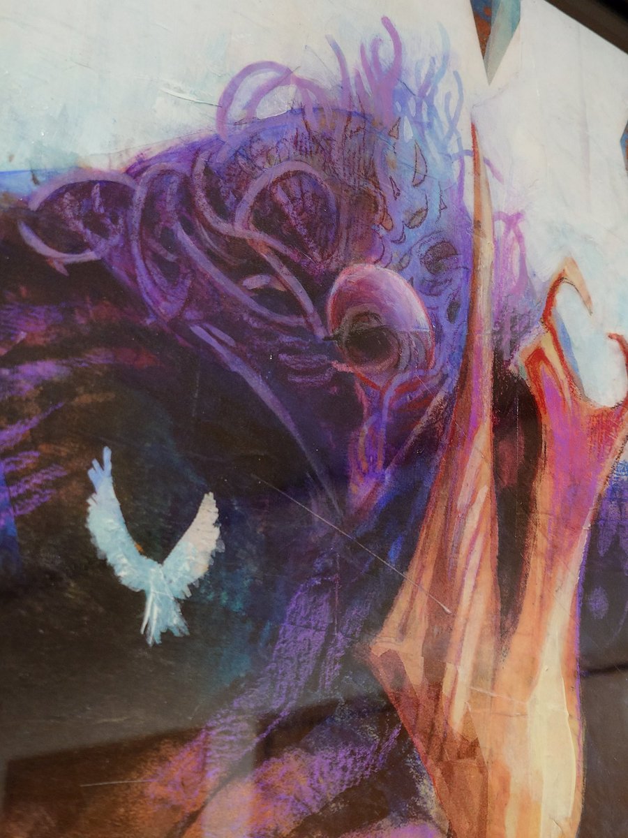 Taurin_MTG's tweet photo. 「エルドラージ覚醒 / Rise of the Eldrazi」のリペイントを購入しました。
まさかこんなアイコニックなカードのアートを手にすることができるとは…！
めちゃくちゃデカい(80cm×60cm)ので、デジタル原画には無い質感も相まってもの凄い迫力です。
#mtgart #repaint https://t.co/ePL55XhxvQ
