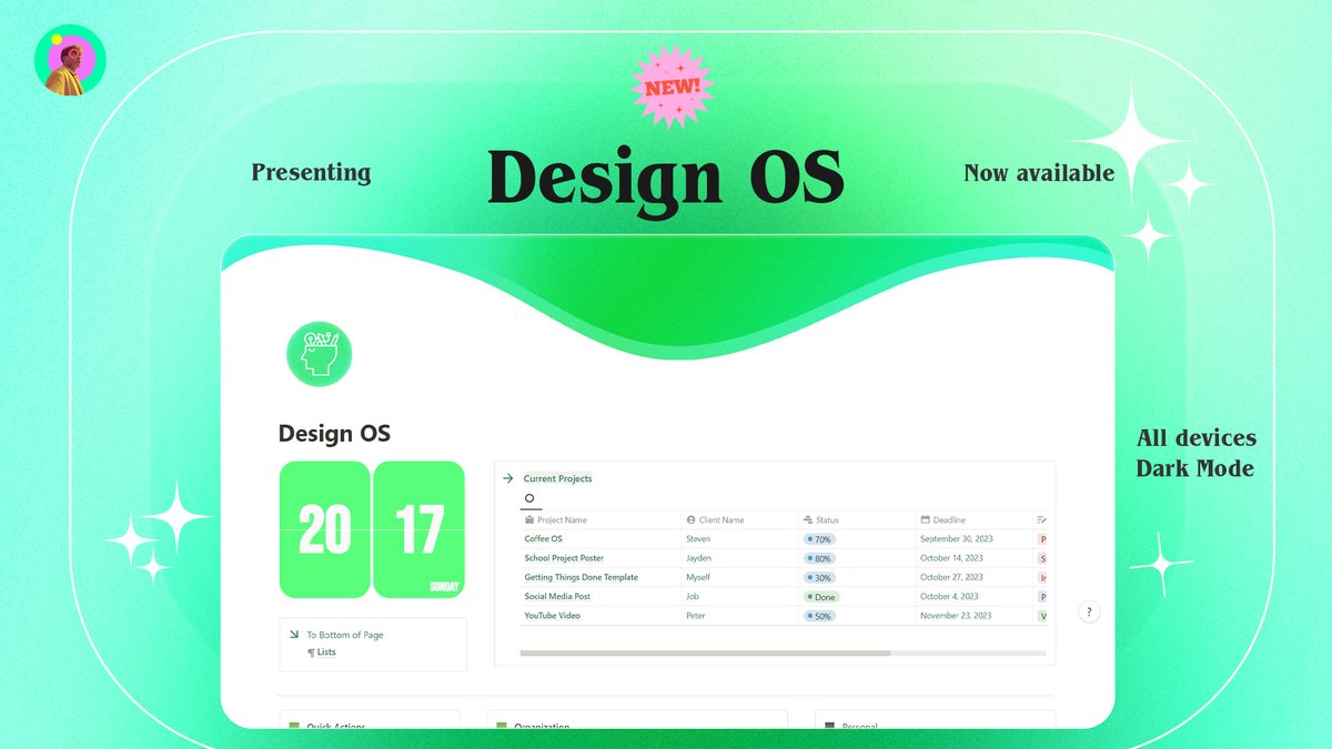 ⚠️DESIGN OS GIVEAWAY 

THE template for creatives, designers and creators.

It's worth $30 but It's FREE for next 48h.

 1. Like 💚
2. Retweet 🔁
3. Reply “Design” 👇

 (Must be following so I can DM you.)