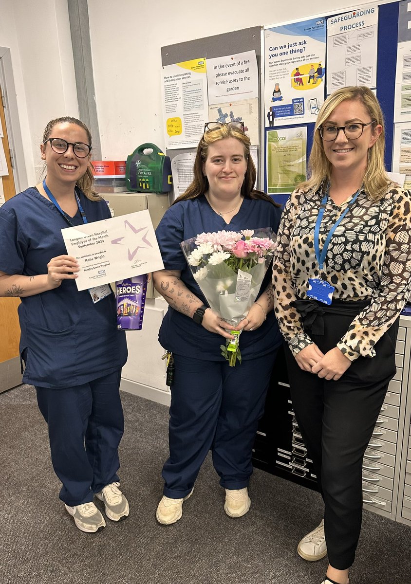 Employee of the Month for September went to our amazing HCA on @JadeWardLGH Katie 🤩 thank you for all your support and going above and beyond in your role 😊