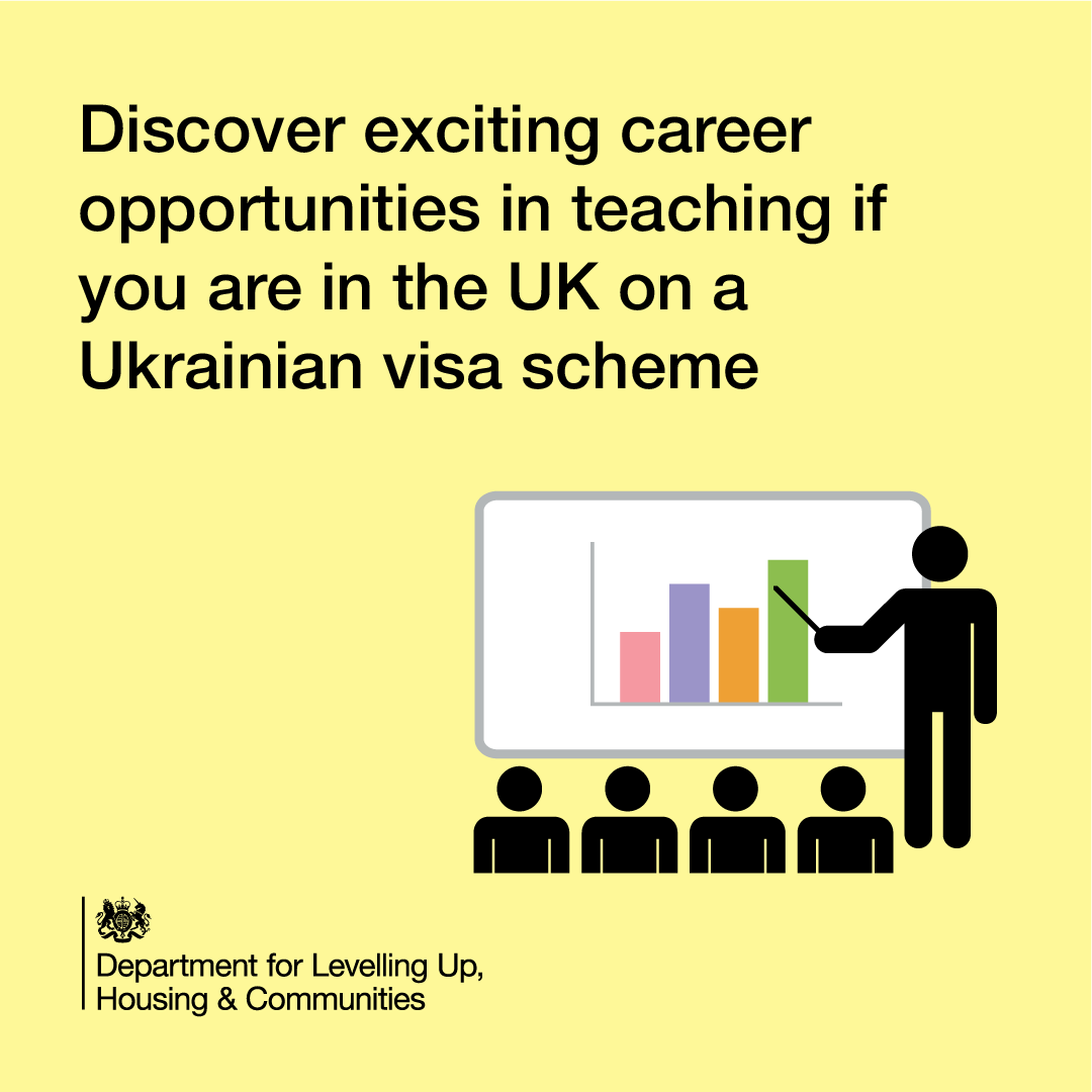 Are you living in the UK under one of the Ukrainian Visa Schemes and interested in a career in teaching? Learn more about the exciting opportunities available⤵️ getintoteaching.education.gov.uk/non-uk-teacher…