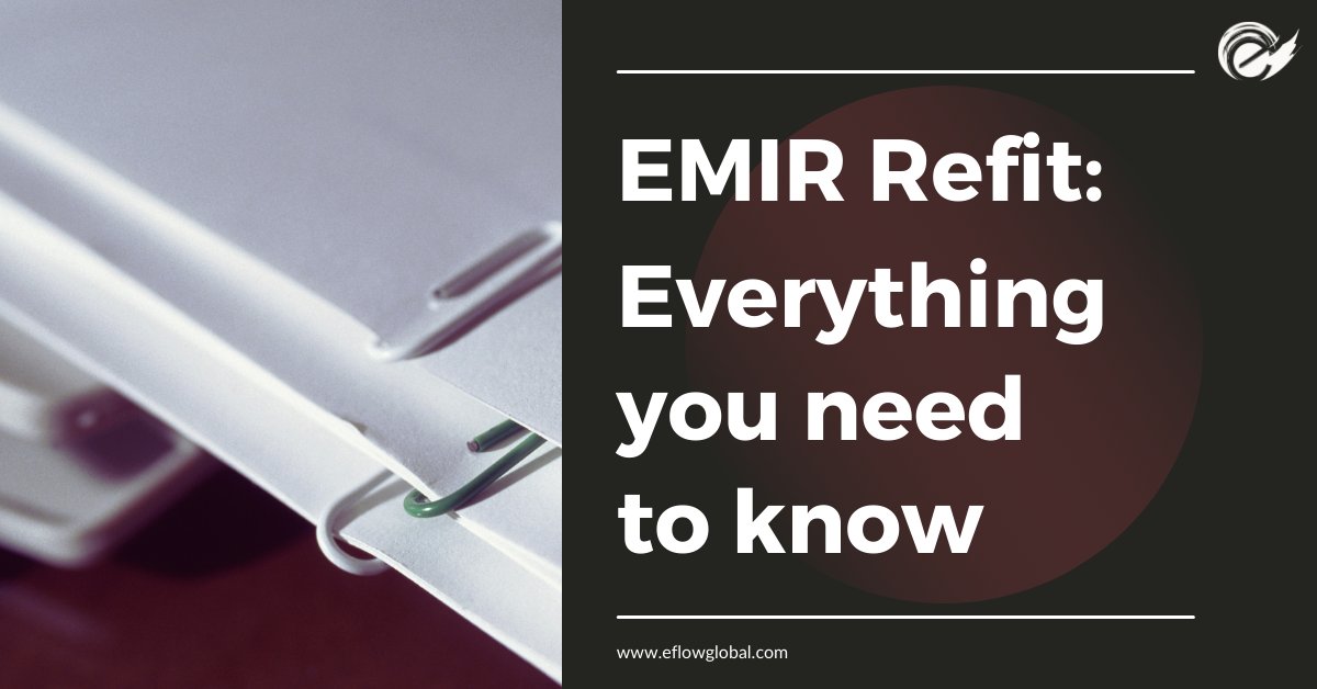 With EMIR Refit just under 6 months away, now's the perfect time to start preparing. 

This blog post runs you through what you need to know and what you need to do to get Refit-ready. ✔

eflowglobal.com/emir-refit-wha…

#EMIRRefit #EMIR #TransactionReporting