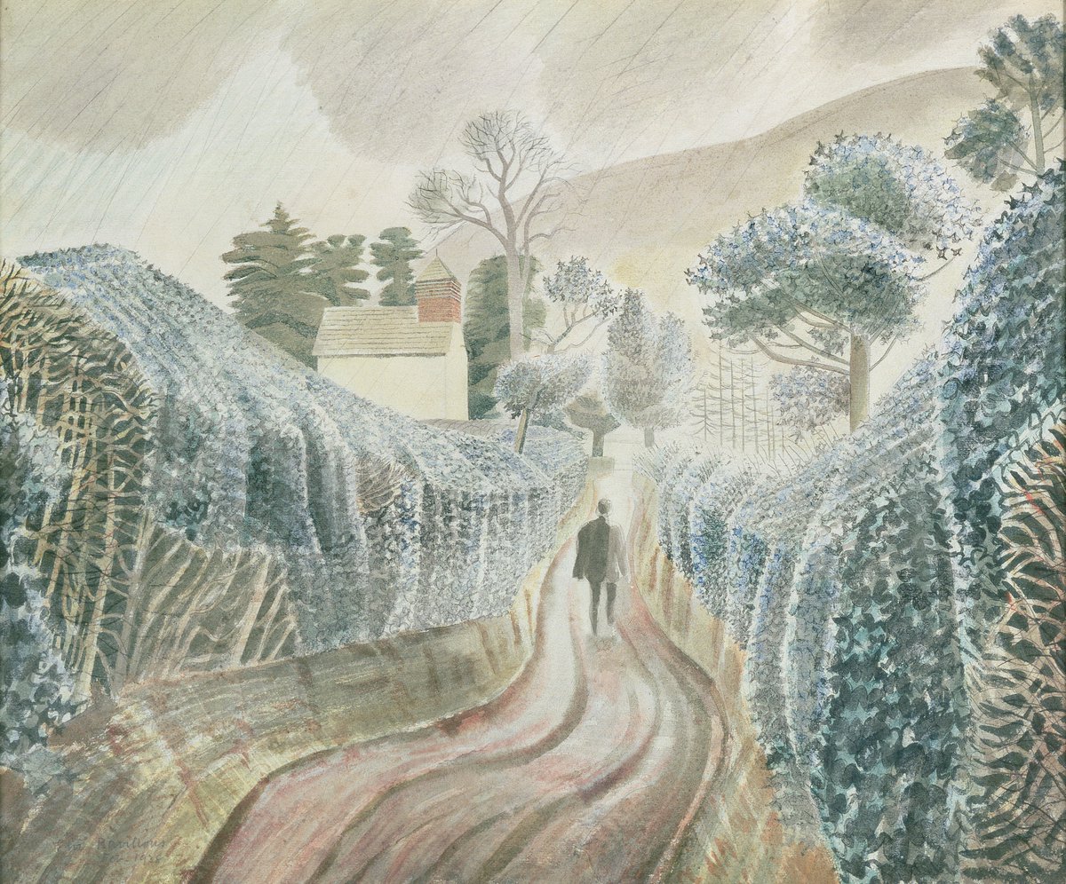 Before WWII, Ravilious painted in Wales. Here is ‘Wet Afternoon’, which appears in Margy Kinmonth's multi-award winning film “Eric Ravilious - Drawn To War” which will be screened at <a href="/KnightonFestiv1/">Knighton Festival</a>- October 20th, 7.30pm at the Knighton Community Centre. Tickets £6 on the door.