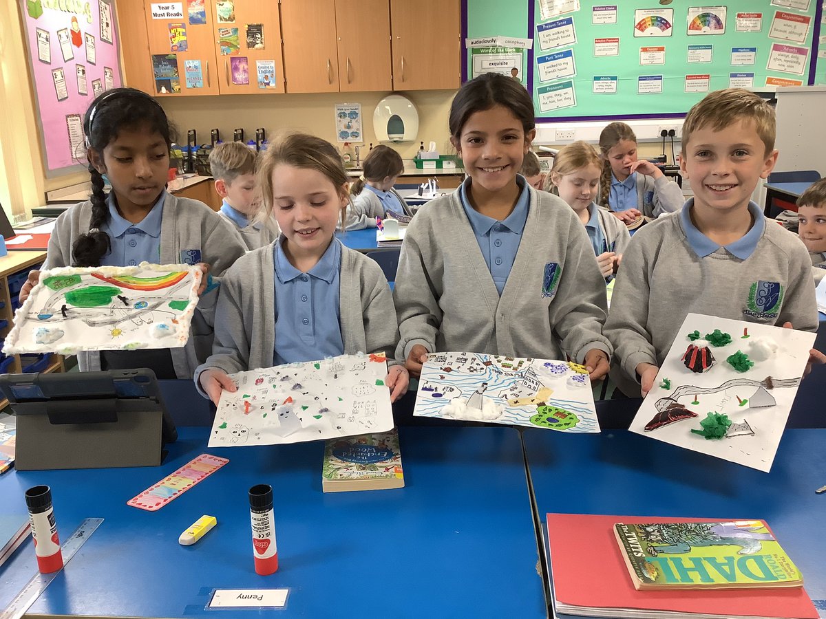 StAgnesY5's tweet photo. In Art, year 5 have been designing 3D maps and this week we finished making them. #StAgnesArt https://t.co/808CkapaN4