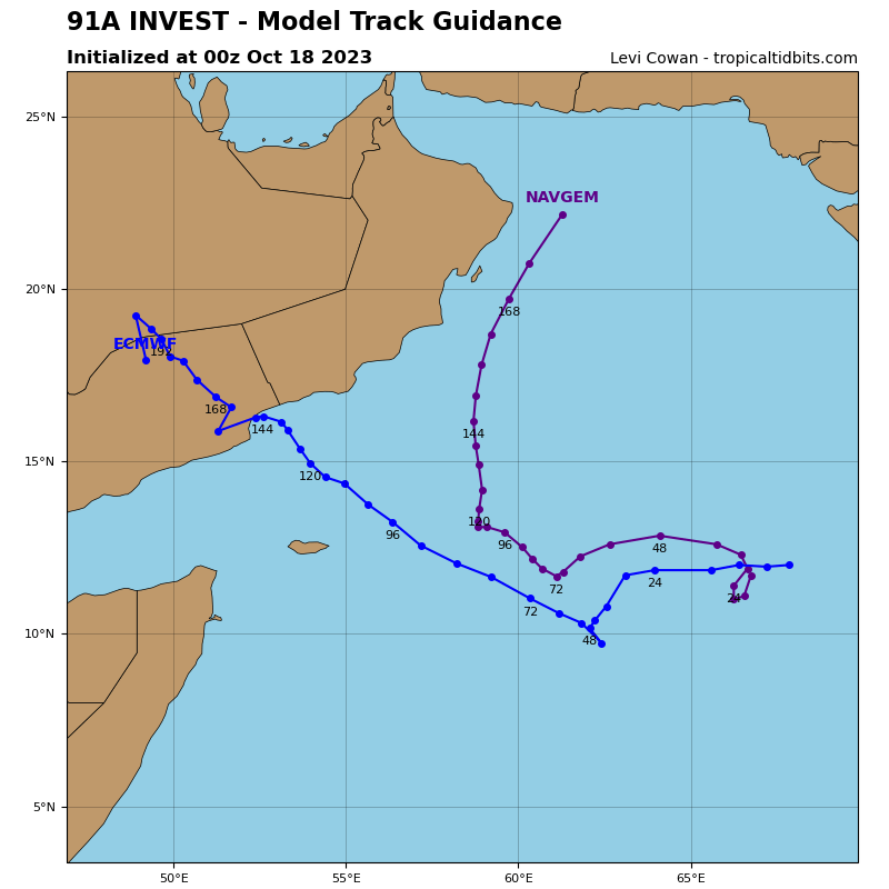 LimWeather's tweet photo. #Invest91A has high chance of TCG in 5 days in S #ArabianSea, model ensembles like from the #GFS, #ECMWF forecast a track W then either a recurve N or continues W
#Tropicswx #Wxtwitter #ARB02 #91A #Tej #Cyclone #CycloneTej #Somalia #Yemen #Oman #Pakistan #India #Gujarat #Iran https://t.co/x0M4zQFJBy