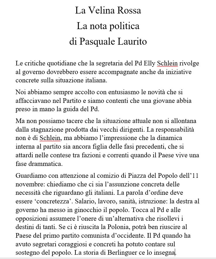 Concretezza. #Schlein deve trovare le parole per parlare agli Italiani, mortificati dalle politiche della destra. L'esempio deve essere Berlinguer.